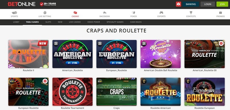 BetOnline Casino - Best Online Roulette
