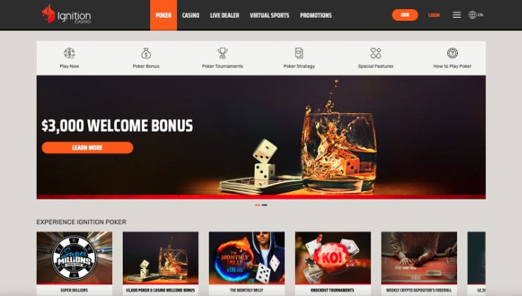 Ignition Home Page Poker