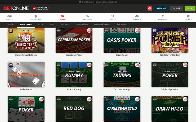 Online Poker at BetOnline Casino