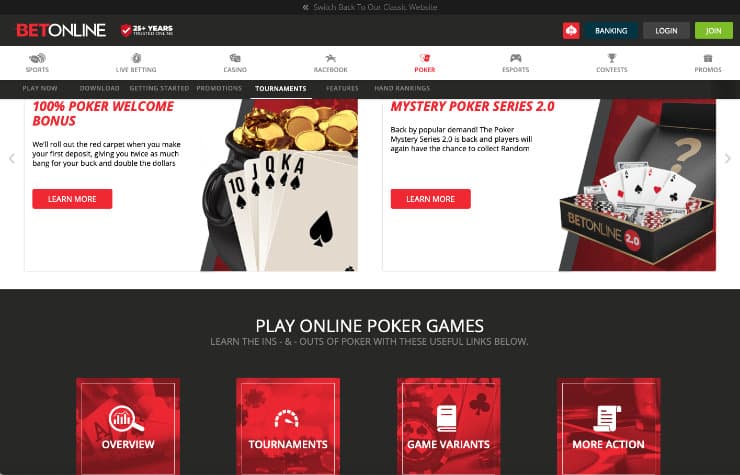 Online Poker Games at BetOnline Casino