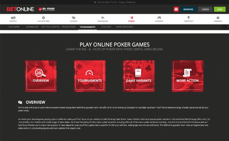 Play Online Poker at BetOnline